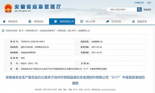 安徽通報(bào)中毒窒息事故 未采取防護(hù)措施進(jìn)窯致2死1傷，凸顯安全監(jiān)管與辦公平臺開發(fā)重要性